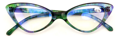 Women's Slim Cateye Clear Bifocal Reading Glasses - Anti-Blue UV Blocker Readers
