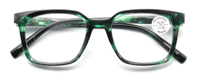 Modern Square Progressive Clear Lens Reading Glasses - Clear On Top - Multifocal