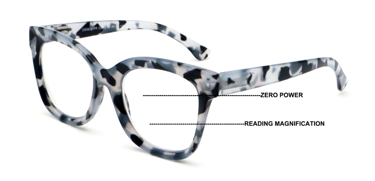 Women Large Oversized Progressive Clear Bifocal Reading glasses - No L ...