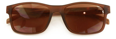 Men Modern Rectangular Tinted Reading SunGlasses - Wood Grain Temple Print UV