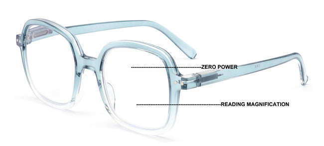 Retro Oversized Progressive Reading Glasses – AR Lens /w Zero Power on Top CR28