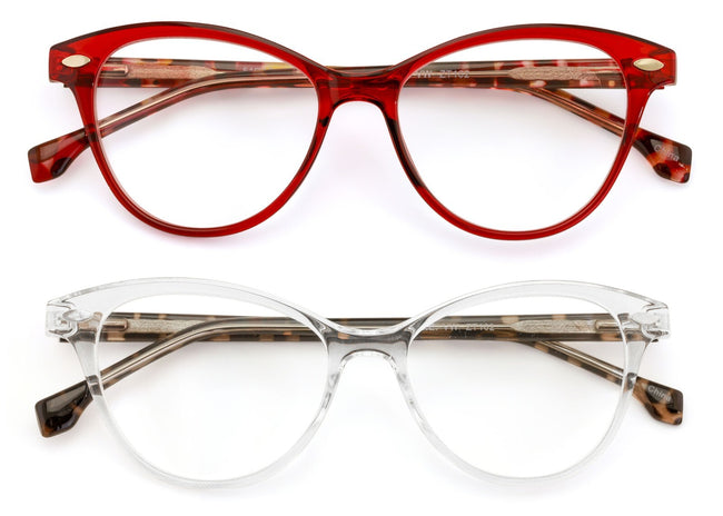2 Pairs Women 2 Tone Oval Tortoise Temple Optical Frame Fashion Reading Glasses