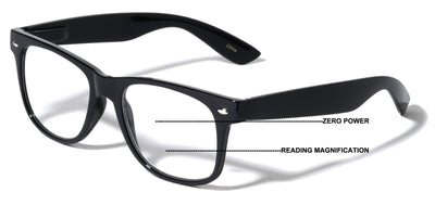 Progressive Reading Glasses - No Line or Bubble - Clear on Top Bifocals Reader