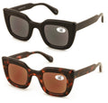 2 Pairs Women Outdoor Reading Sunglasses Oversized Full Lens Readers Square Cate