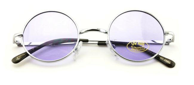 Kids Children Size Hippie Round Circle Lens Lennon Metal Sunglasses (Age 3-12)