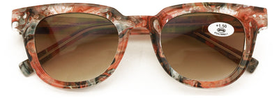 Women Reading Sunglasses - Gradient Tinted Reader - Marble Print Optical Frame