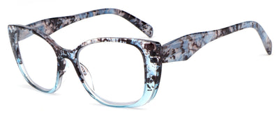 Women 2-tone bold marble print reading glasses - Spring Hinge Clear Lens Reader