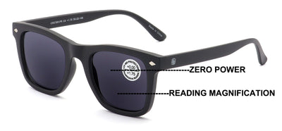 Tinted Progressive Reading Sunglasses For Men or Women - Zero Power On Top Reade