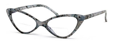 Women's Slim Cateye Clear Bifocal Reading Glasses - Anti-Blue UV Blocker Readers