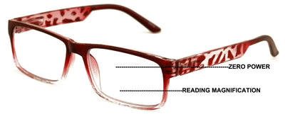 Modern Rectangular Progressive Reader - Clear On Top Reading Glasses - AR Coatin