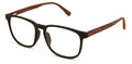 Large Men Wood Grain Printed Temple Clear Reading Glasses - Wide Fitment 148MM