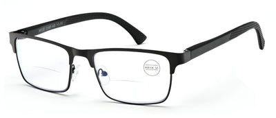 Men Metal Reading Glasses BIFOCAL Modern Anti-Blue Blocker UV Clear Reader
