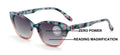 Women Progressive Reading Sunglasses - Tinted Cateye Reader - Zero Power on Top