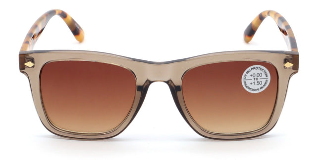 Tinted Progressive Reading Sunglasses For Men or Women - Zero Power On Top Reade