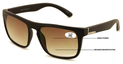 Large Men Progressive Bifocal Reading SunGlasses - UV400 - No Line Or Bubble Key