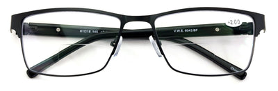 Men Premium Rectangle Metal Clear Bifocal Reading Glasses Large Reader 152mm Wid