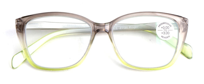 Women Translucent Progressive Reading Glasses - Clear Zero Power On Top Reader