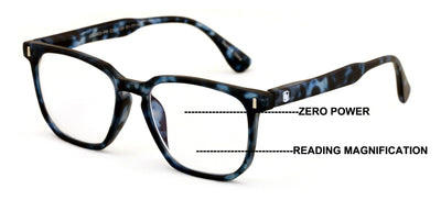 Matte Progressive Clear Reading Glasses - Anti Blue Blocker - Zero Power on Top