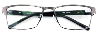 Men Premium Rectangle Metal Clear Bifocal Reading Glasses Large Reader 152mm Wid