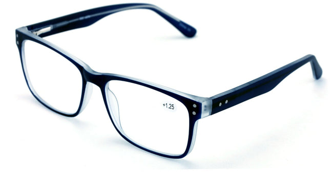 Large Men Premium Rectangular Reading Glasses Optical Frame Reader Spring Hinge