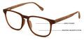 Large Men Wood Grain Printed Temple Progressive Bifocal Reading Glasses -No Line