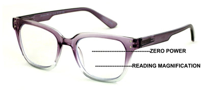 Translucent Progressive Reading Glasses - No Line or Bubble - Zero Power on Top