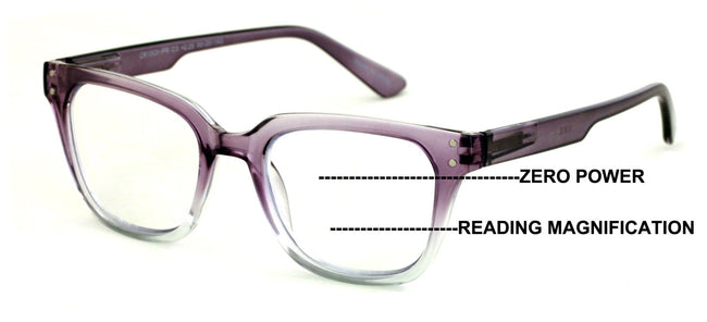 Translucent Progressive Reading Glasses - No Line or Bubble - Zero Power on Top