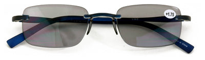 Men Tinted Lightweight Rimless Reading Glasses - UV Protection Sunglasses Reader