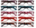 10 Pairs Comfortable Classic Reading Glasses for Men or Women – Lightweight Read