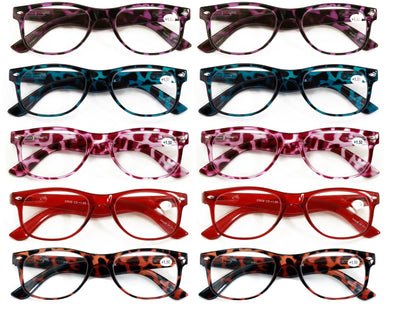 10 Pairs Comfortable Classic Reading Glasses for Men or Women – Lightweight Read