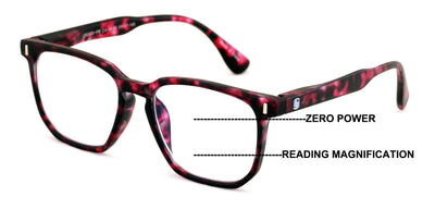 Matte Progressive Clear Reading Glasses - Anti Blue Blocker - Zero Power on Top