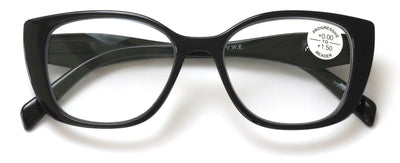 Women Floral Progressive Reading Glasses - Zero Power On Top - No Line Or Bubble