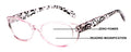 Women Leopard Print Translucent Progressive Reading Glasses - Zero Power On Top