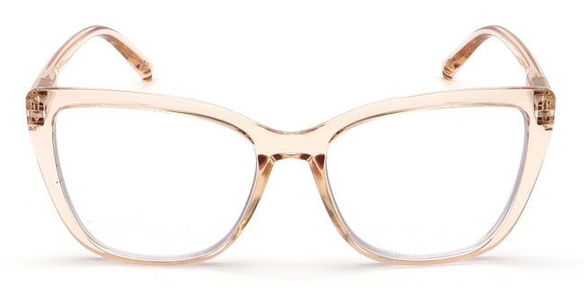 Women Wide Oversized Clear Progressive Reading Glasses Zero Power on Top AR CR29