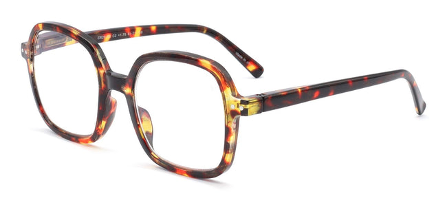 Retro Oversized Square Rounded Reading Glasses - AR Coating - Wide Fitment CR28