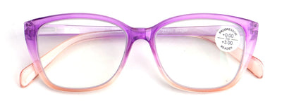 Women Translucent Progressive Reading Glasses - Clear Zero Power On Top Reader