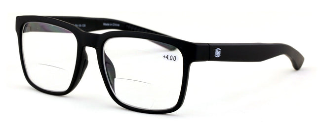 Men Rectangular Sport TR90 Clear Bifocal Reading Glasses - Lightweight Reader