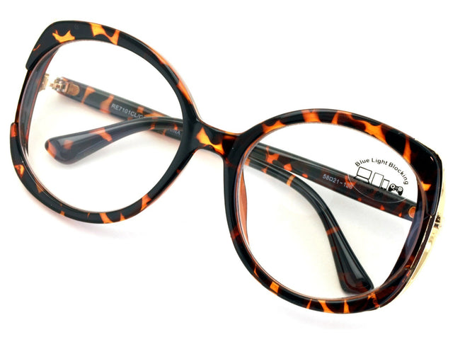 Women Oversized Butterfly Anti-Blue Clear Lens Glasses Eyeglasses UV Reading