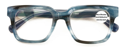 Large Square Oversized Anti Blue Blocker Reading Glasses - UV Protection Clear