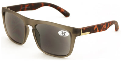 Large Men Matte Keyhole Reading Sunglasses - Outdoor UV400 Tinted Reader ZT111