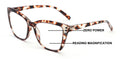 Women Wide Oversized Clear Progressive Reading Glasses Zero Power on Top AR CR29
