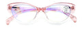 Women Cat-Eye Progressive Reading Glasses Clear Zero Power on Top - Blue Blocker