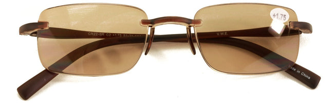 Men Tinted Lightweight Rimless Reading Glasses - UV Protection Sunglasses Reader