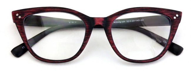 Progressive Multifocus Cat-eye Reading Glasses – Tri-Focal Clear Reader - Wood G