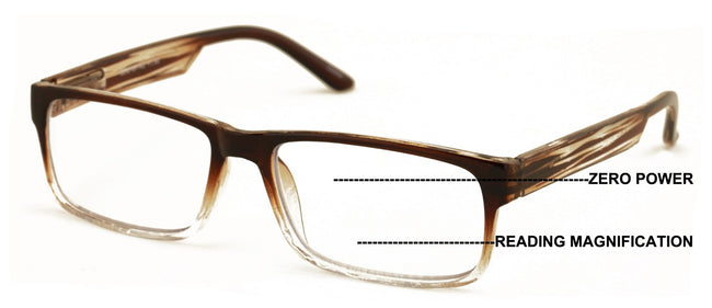 Modern Rectangular Progressive Reader - Clear On Top Reading Glasses - AR Coatin