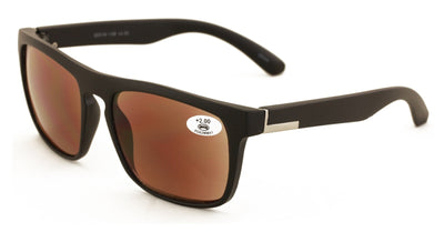 Large Men Matte Keyhole Reading Sunglasses - Outdoor UV400 Tinted Reader ZT111