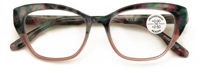 Women Cateye Progressive Clear Bifocal Reading glasses - No Line or Bubble - Zer