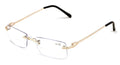 Metal Slim Low Profile Modern Rimless Clear BIFOCAL Reading Glasses Anti Blue AR