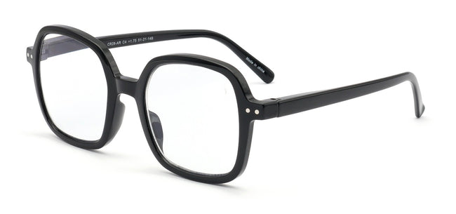 Retro Oversized Square Rounded Reading Glasses - AR Coating - Wide Fitment CR28