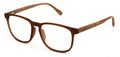 Large Men Wood Grain Printed Temple Clear Reading Glasses - Wide Fitment 148MM